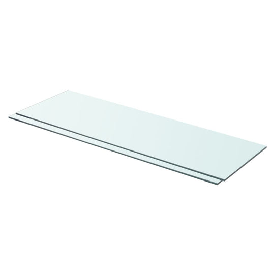 Berkfield Shelves 2 pcs Panel Glass Clear 80x25 cm