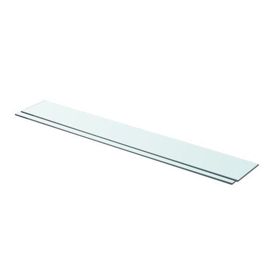 Berkfield Shelves 2 pcs Panel Glass Clear 90x12 cm