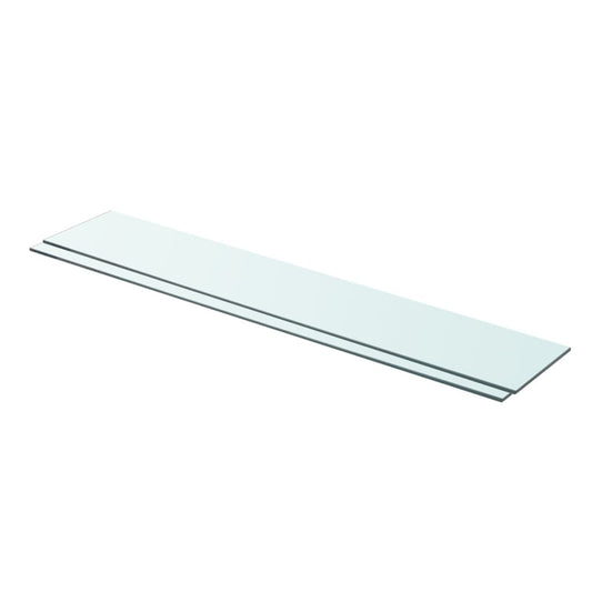 Berkfield Shelves 2 pcs Panel Glass Clear 90x15 cm