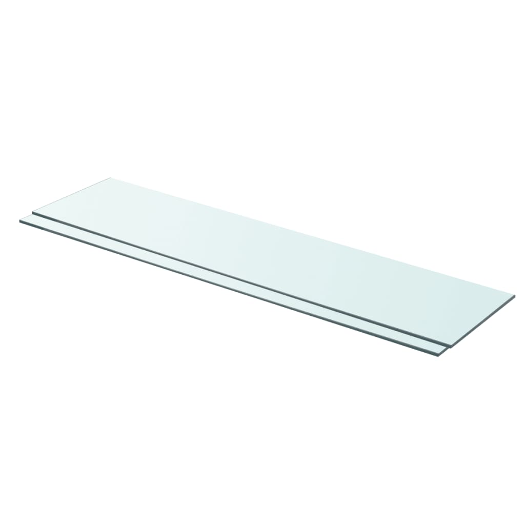 Berkfield Shelves 2 pcs Panel Glass Clear 90x20 cm