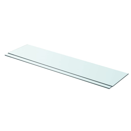 Berkfield Shelves 2 pcs Panel Glass Clear 90x20 cm