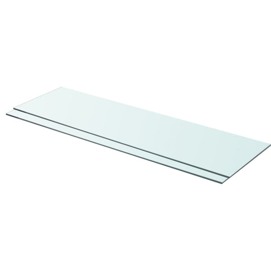 Berkfield Shelves 2 pcs Panel Glass Clear 90x25 cm