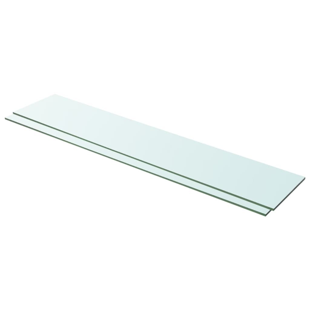 Berkfield Shelves 2 pcs Panel Glass Clear 100x20 cm
