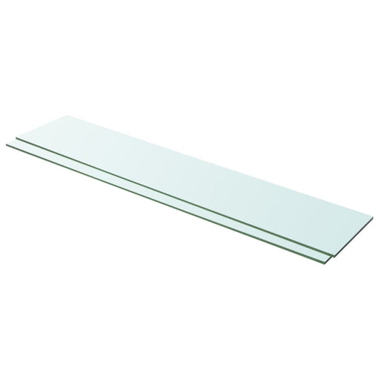 Berkfield Shelves 2 pcs Panel Glass Clear 100x20 cm
