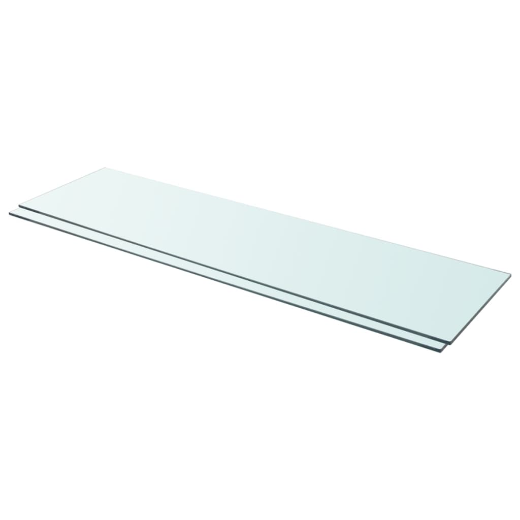 Berkfield Shelves 2 pcs Panel Glass Clear 110x30 cm