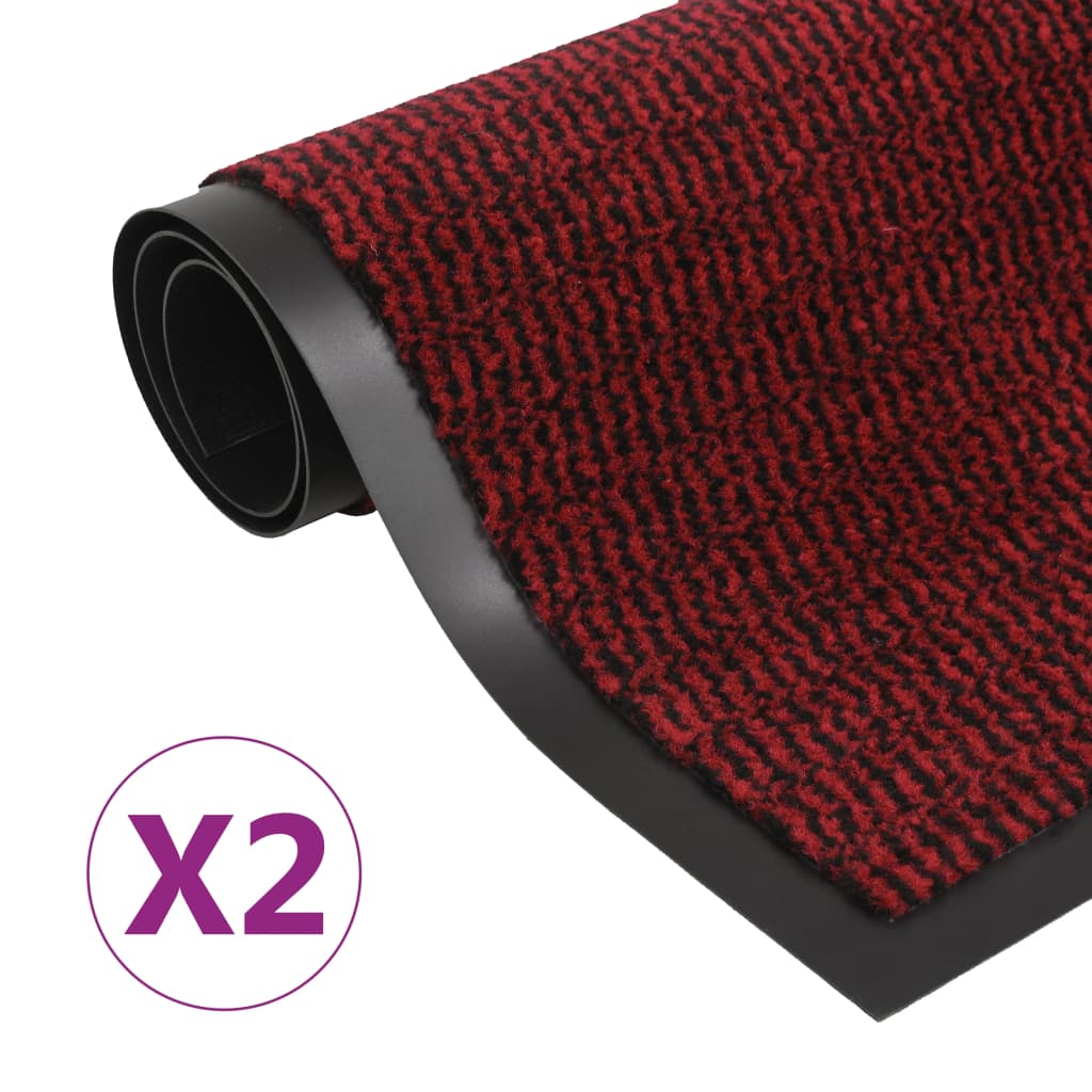 Berkfield Dust Control Mats 2 pcs Rectangular Tufted 60x90 cm Red