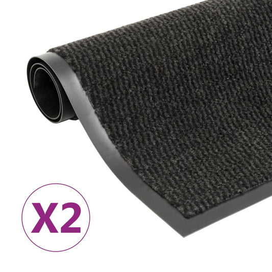 Berkfield Dust Control Mats 2 pcs Rectangular Tufted 120x180 cm Black