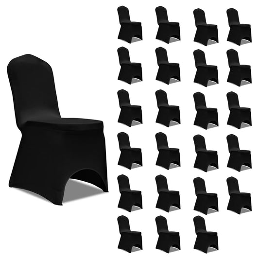 Berkfield Chair Cover Stretch Black 24 pcs