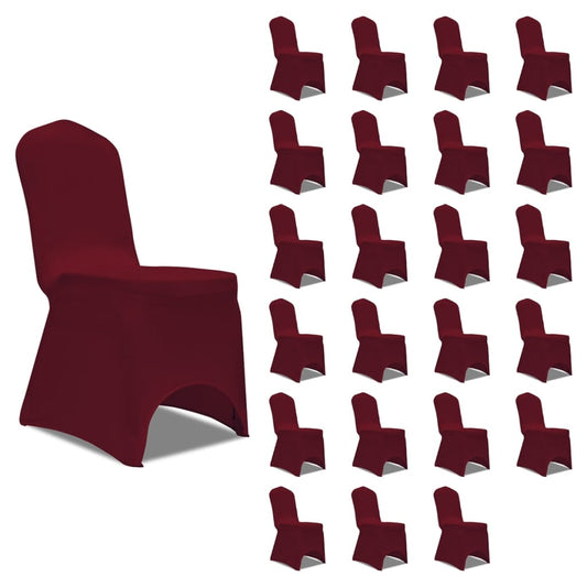 Berkfield Chair Cover Stretch Burgundy 24 pcs