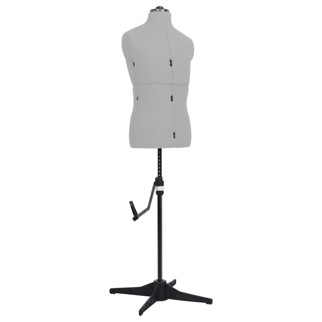 Berkfield Adjustable Dress Form Male Grey Size 37-45