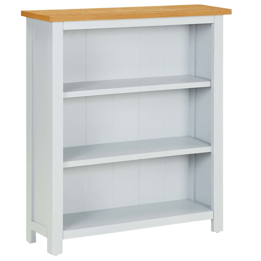 Berkfield 3-Tier Bookcase 72x22.5x82 cm Solid Oak Wood