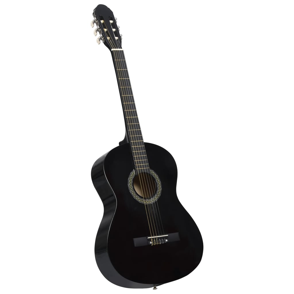 Berkfield Classical Guitar for Beginner Black 4/4 39" Basswood
