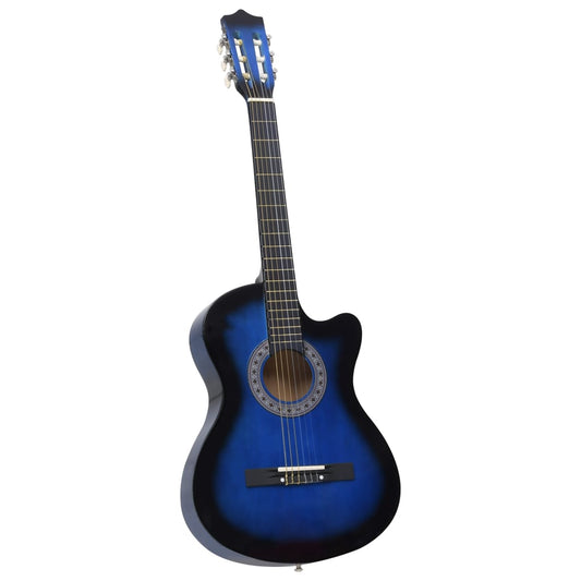 Berkfield Western Classical Cutaway Guitar with 6 Strings Blue Shaded 38