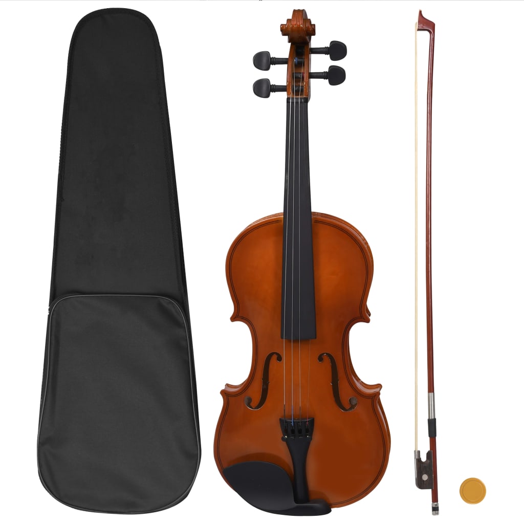 Berkfield Violin Full Set with Bow and Chin Rest Dark Wood 4/4