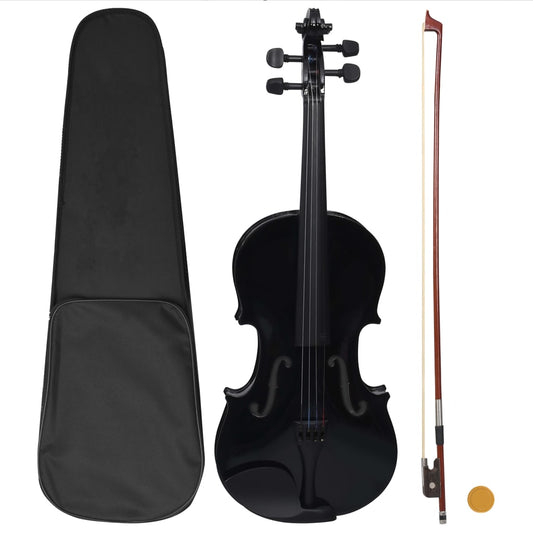 Berkfield Violin Full Set with Bow and Chin Rest Black 4/4