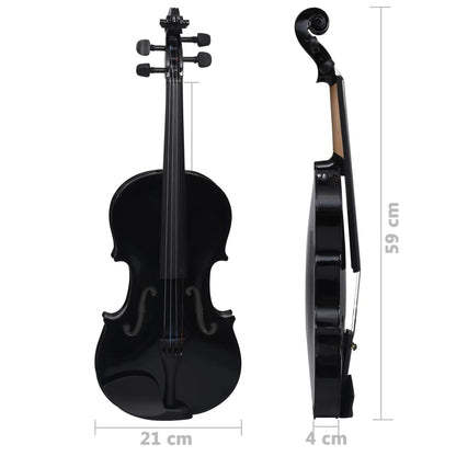 Berkfield Violin Full Set with Bow and Chin Rest Black 4/4