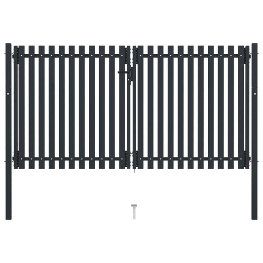 Berkfield Double Door Fence Gate Steel 306x220 cm Anthracite