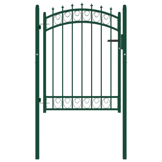 Berkfield Fence Gate with Spikes Steel 100x125 cm Green