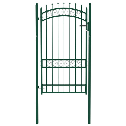 Berkfield Fence Gate with Spikes Steel 100x175 cm Green