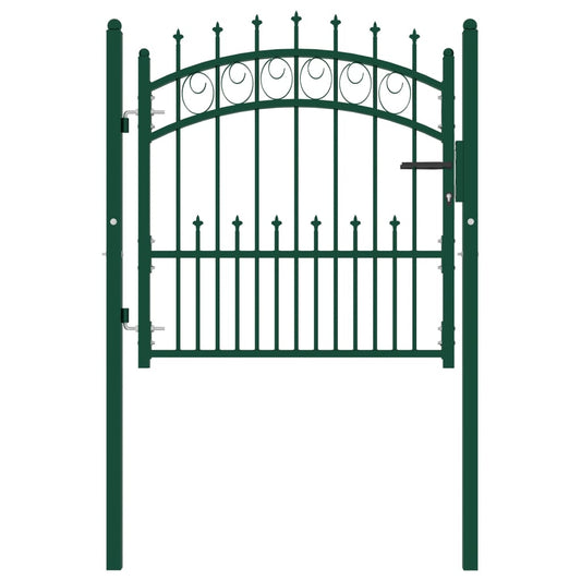 Berkfield Fence Gate with Spikes Steel 100x100 cm Green