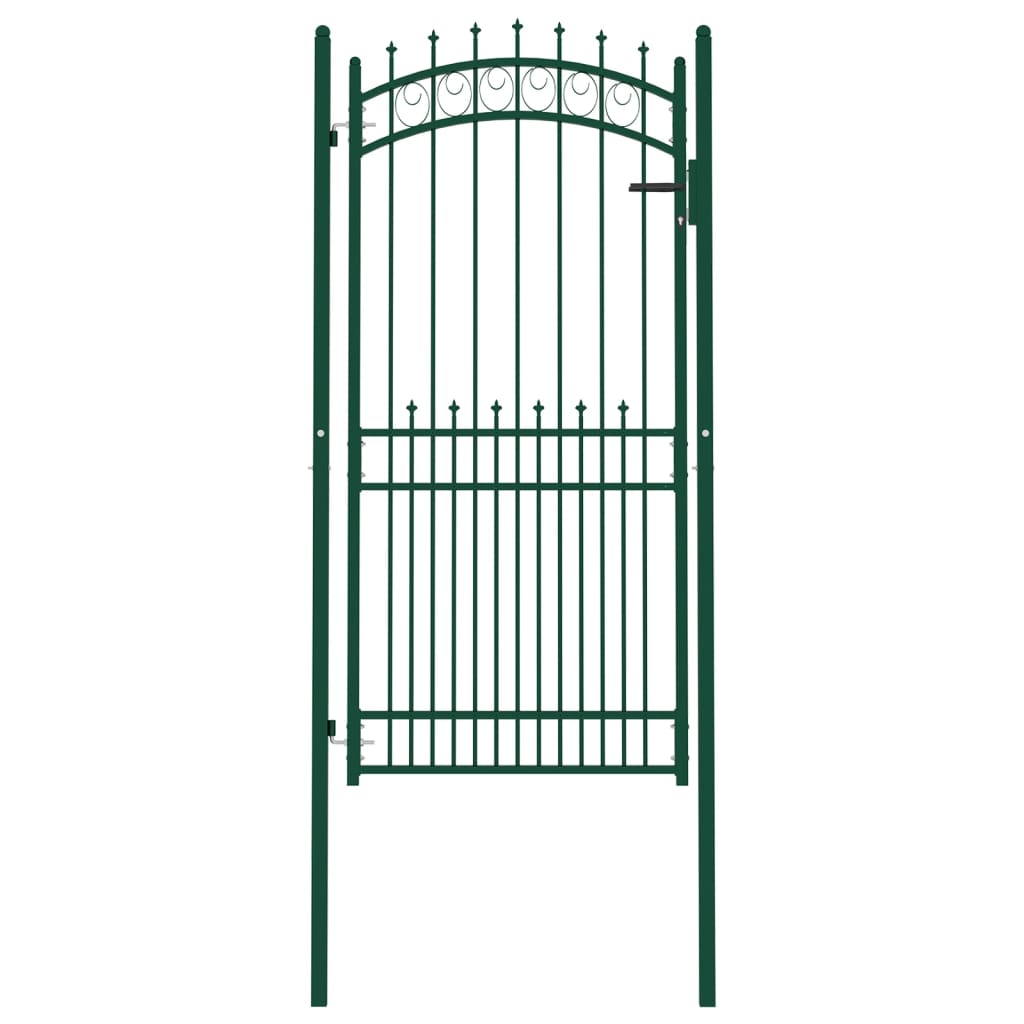 Berkfield Fence Gate with Spikes Steel 100x200 cm Green