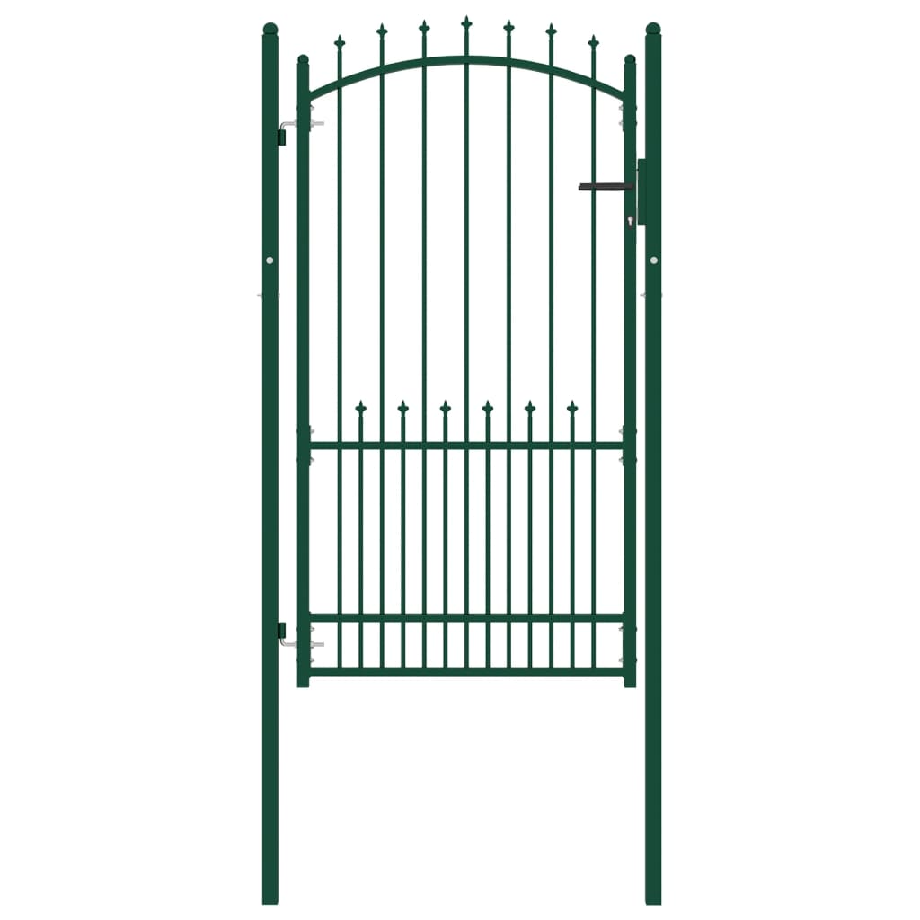 Berkfield Fence Gate with Spikes Steel 100x175 cm Green