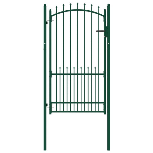 Berkfield Fence Gate with Spikes Steel 100x175 cm Green