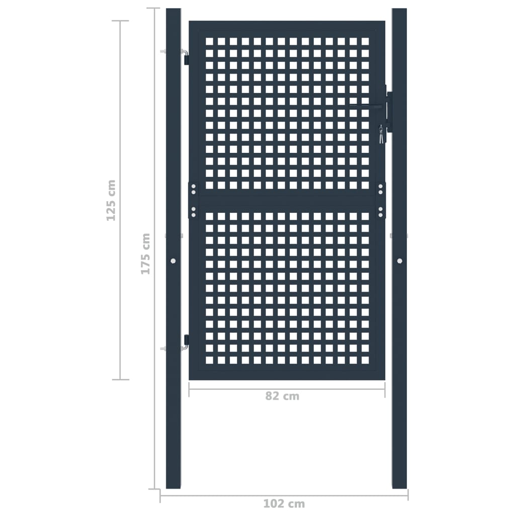 Berkfield Fence Gate Anthracite 102x175 cm Steel
