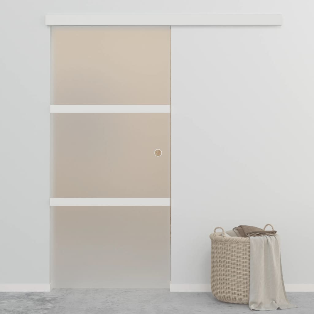 Berkfield Sliding Door ESG Glass and Aluminium 90x205 cm Silver