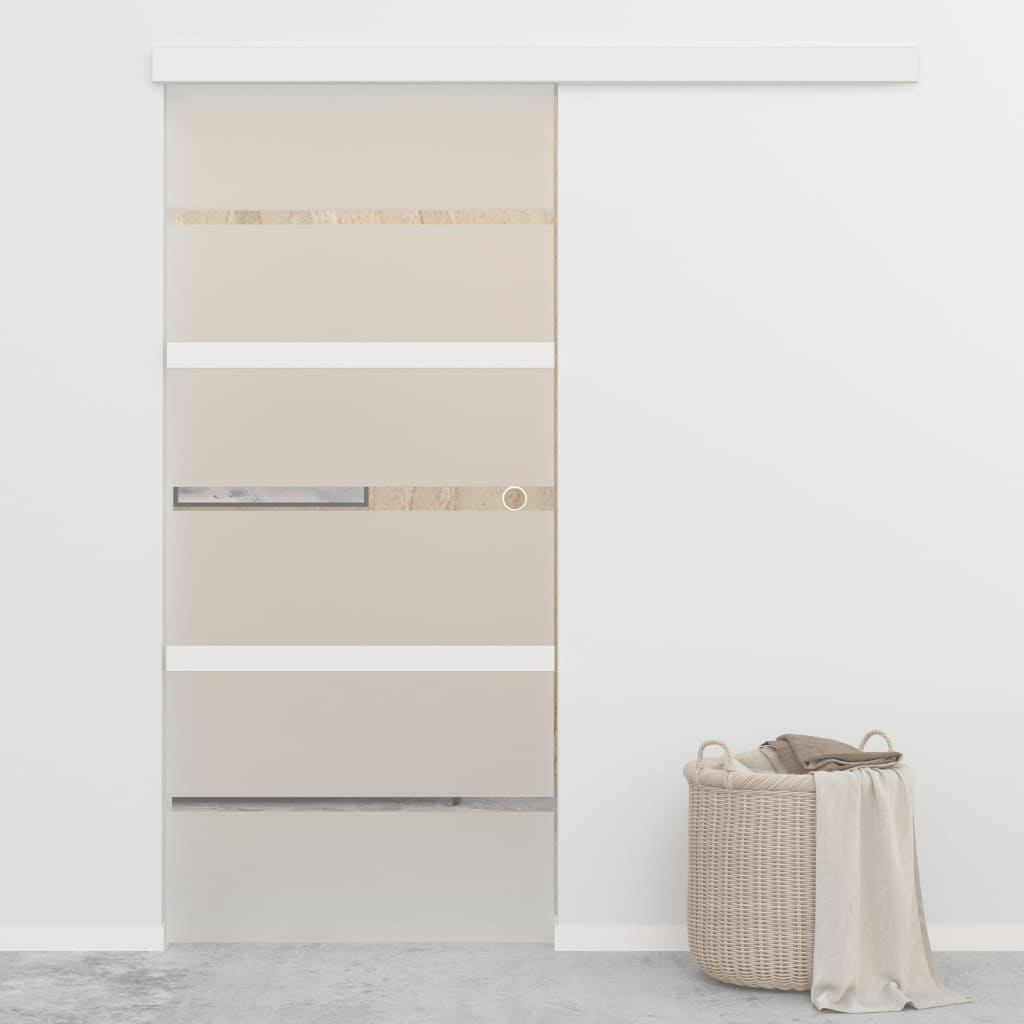 Berkfield Sliding Door ESG Glass and Aluminium 90x205 cm Silver
