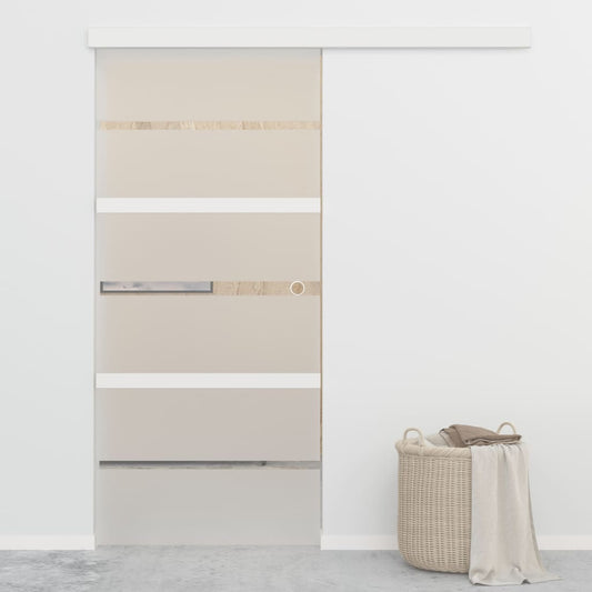 Berkfield Sliding Door ESG Glass and Aluminium 90x205 cm Silver