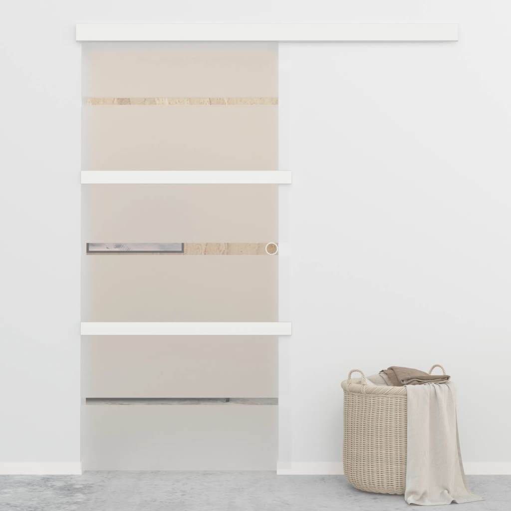 Berkfield Sliding Door with Soft Stops ESG Glass 102.5x205 cm Silver