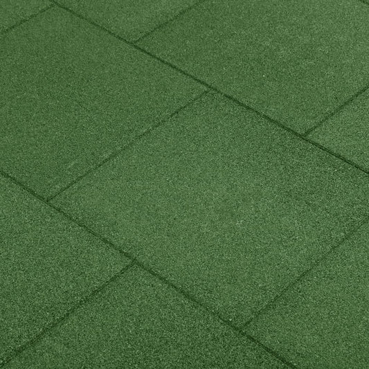 Berkfield Fall Protection Tiles 18 pcs Rubber 50x50x3 cm Green