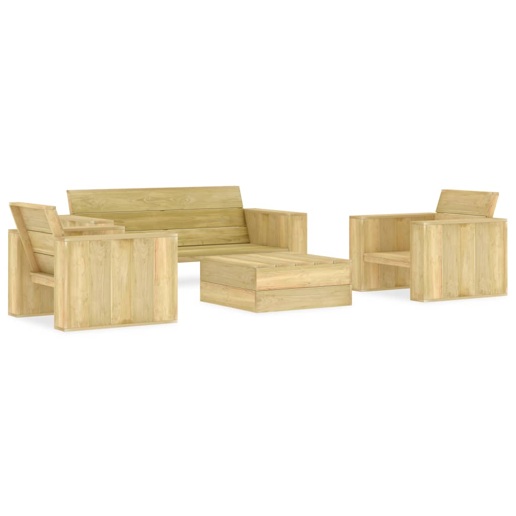 Berkfield 4 Piece Garden Lounge Set Impregnated Pinewood
