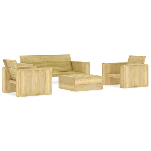 Berkfield 4 Piece Garden Lounge Set Impregnated Pinewood