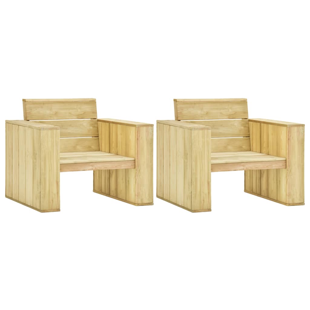 Berkfield Garden Chairs 2 pcs 89x76x76 cm Impregnated Pinewood