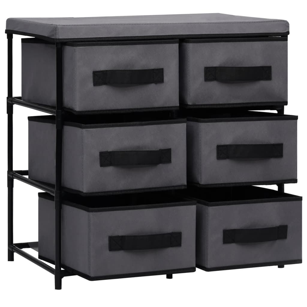 Berkfield Storage Cabinet with 6 Drawers 55x29x55 cm Grey Steel