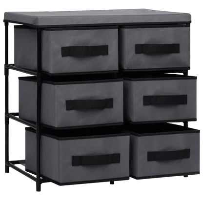 Berkfield Storage Cabinet with 6 Drawers 55x29x55 cm Grey Steel