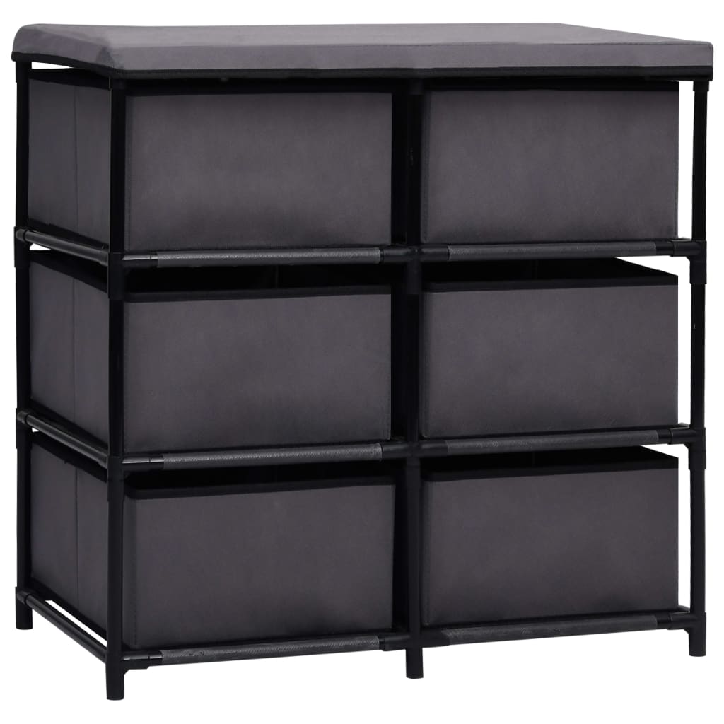 Berkfield Storage Cabinet with 6 Drawers 55x29x55 cm Grey Steel