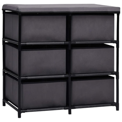 Berkfield Storage Cabinet with 6 Drawers 55x29x55 cm Grey Steel