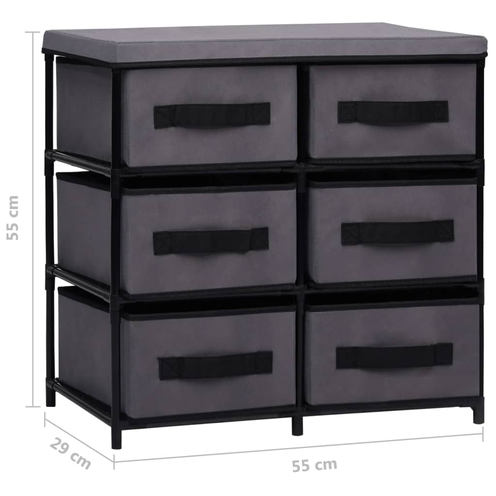 Berkfield Storage Cabinet with 6 Drawers 55x29x55 cm Grey Steel