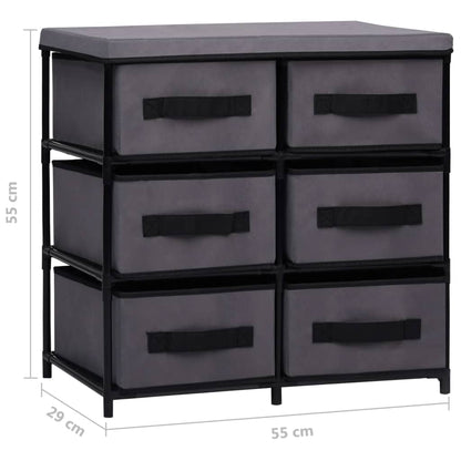 Berkfield Storage Cabinet with 6 Drawers 55x29x55 cm Grey Steel