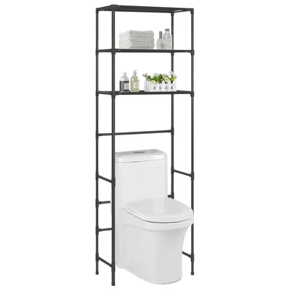 Berkfield 3-Tier Storage Rack over Toilet Black 53x28x169 cm