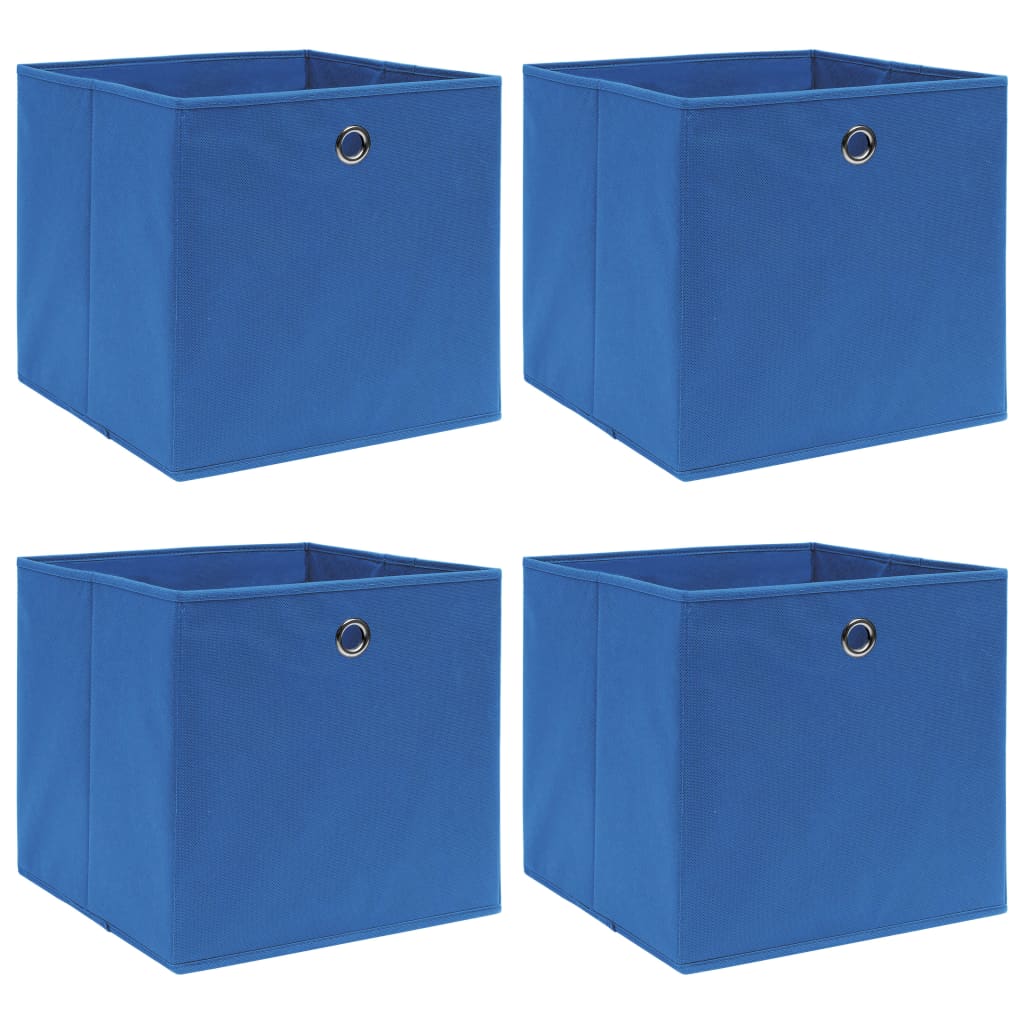 Berkfield Storage Boxes 4 pcs Blue 32x32x32 cm Fabric
