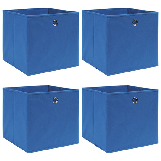Berkfield Storage Boxes 4 pcs Blue 32x32x32 cm Fabric