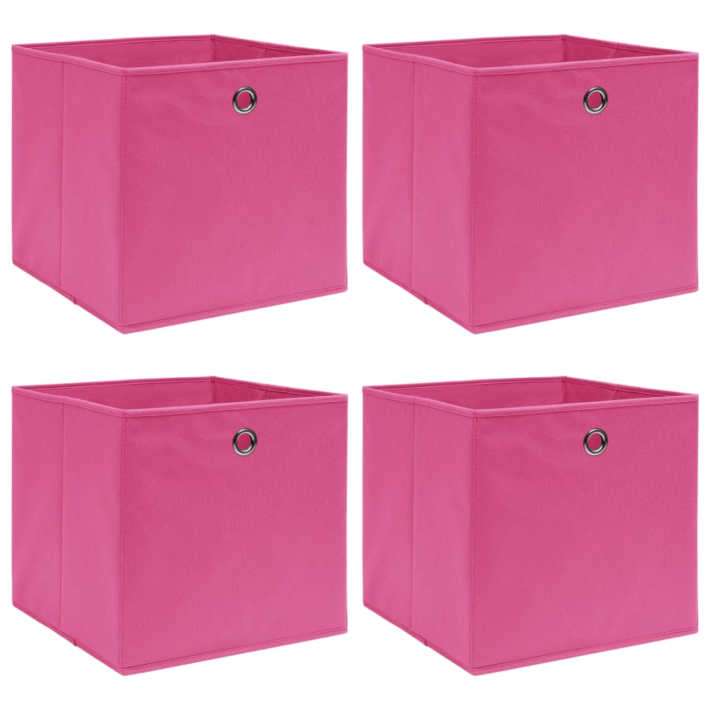 Berkfield Storage Boxes 4 pcs Pink 32x32x32 cm Fabric