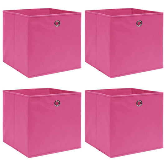 Berkfield Storage Boxes 4 pcs Pink 32x32x32 cm Fabric