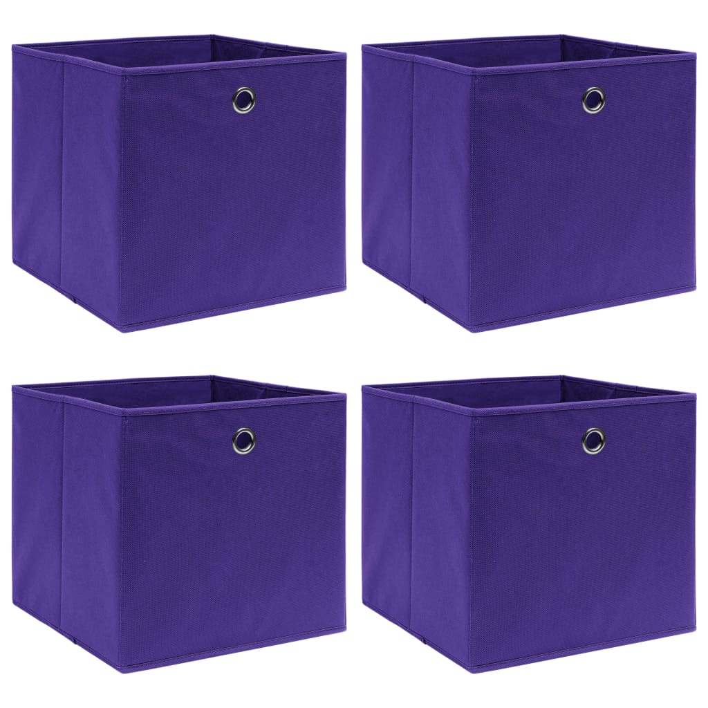 Berkfield Storage Boxes 4 pcs Purple 32x32x32 cm Fabric