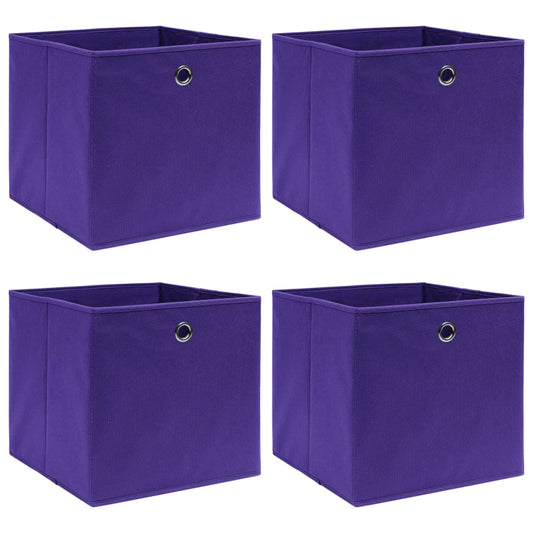 Berkfield Storage Boxes 4 pcs Purple 32x32x32 cm Fabric