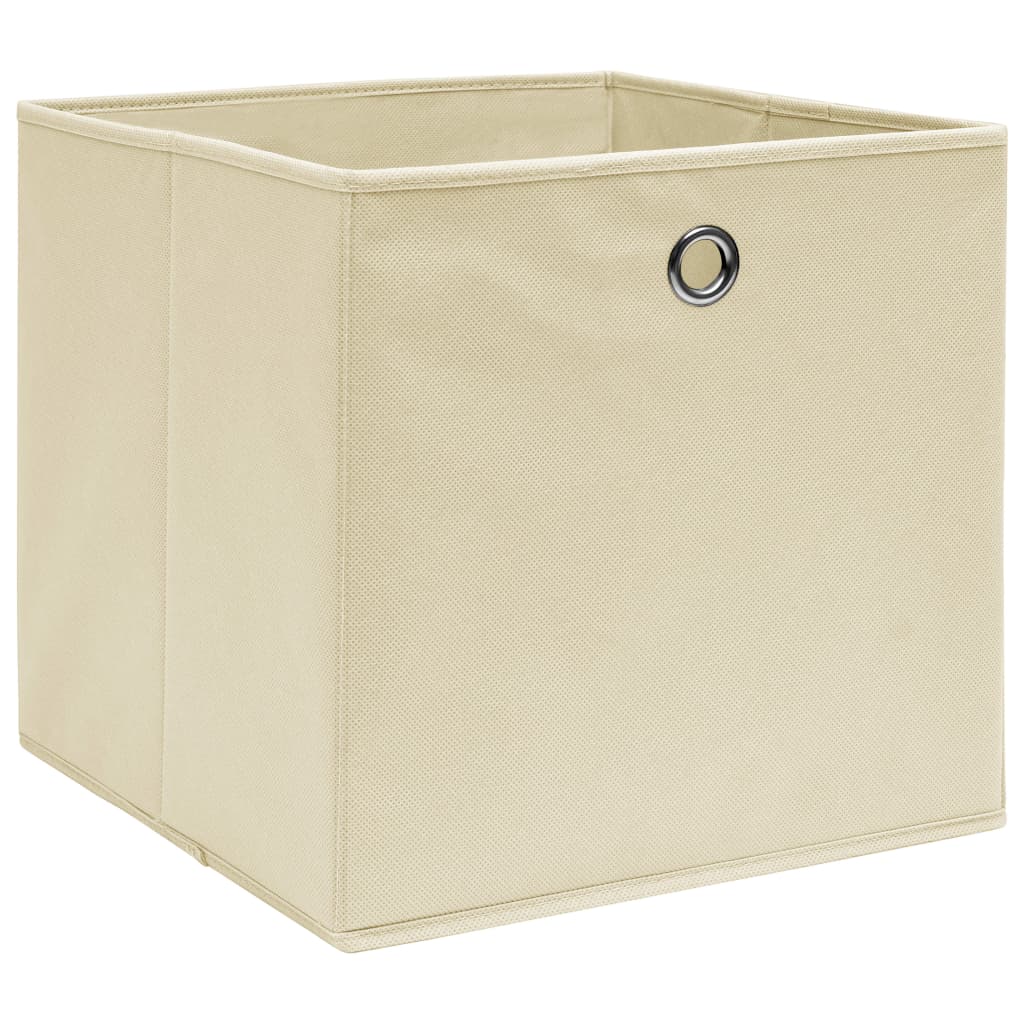 Berkfield Storage Boxes 4 pcs Cream 32x32x32 cm Fabric